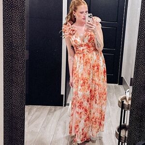 Floral Orange Maxi Dress
